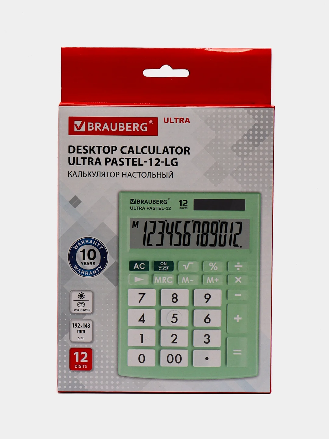 Калькулятор настольный электронный BRAUBERG ULTRA PASTEL-12-LG (192x143мм), 250504