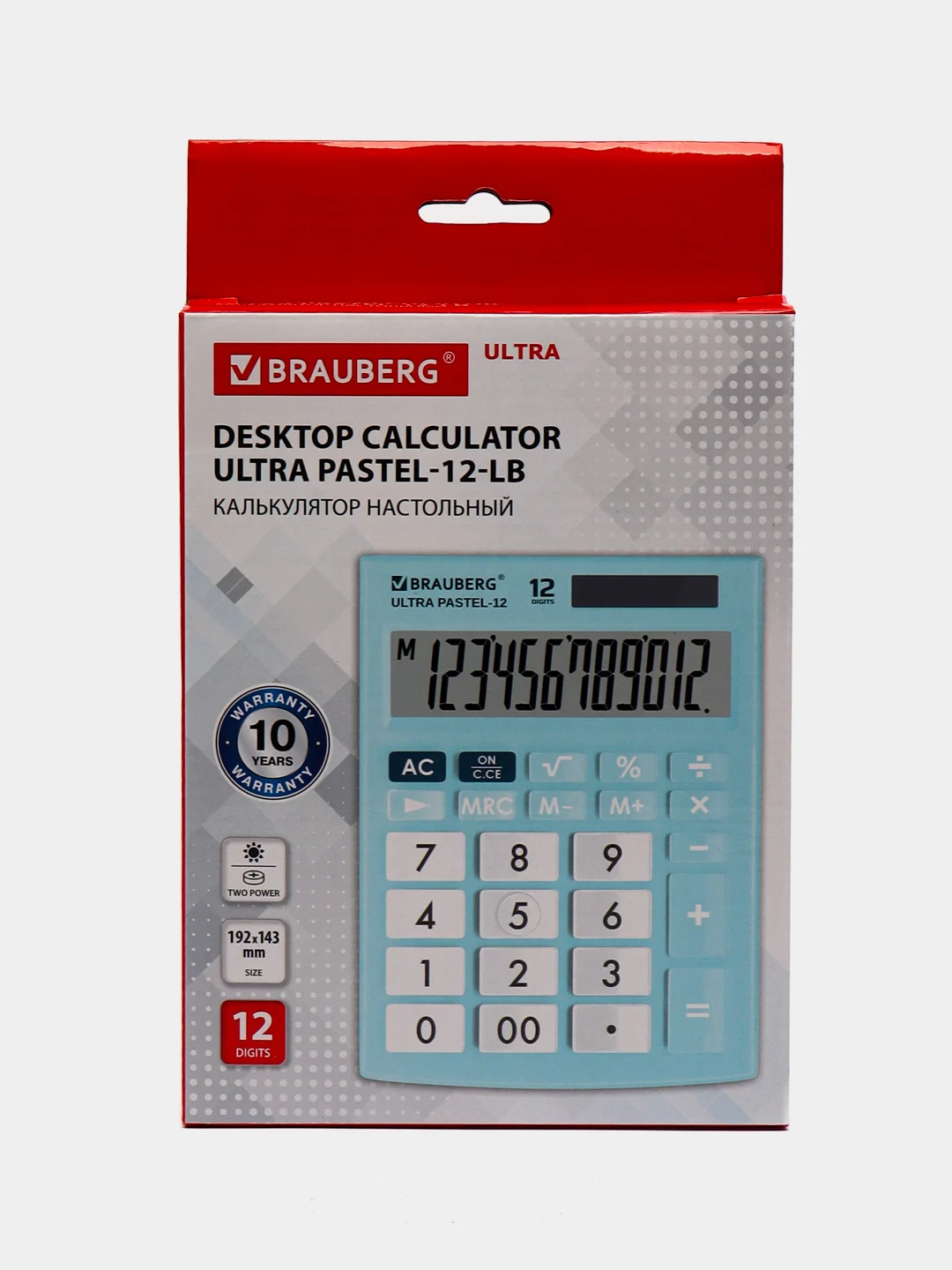 Калькулятор настольный электронный BRAUBERG ULTRA PASTEL-12-LB (192x143мм), 250502