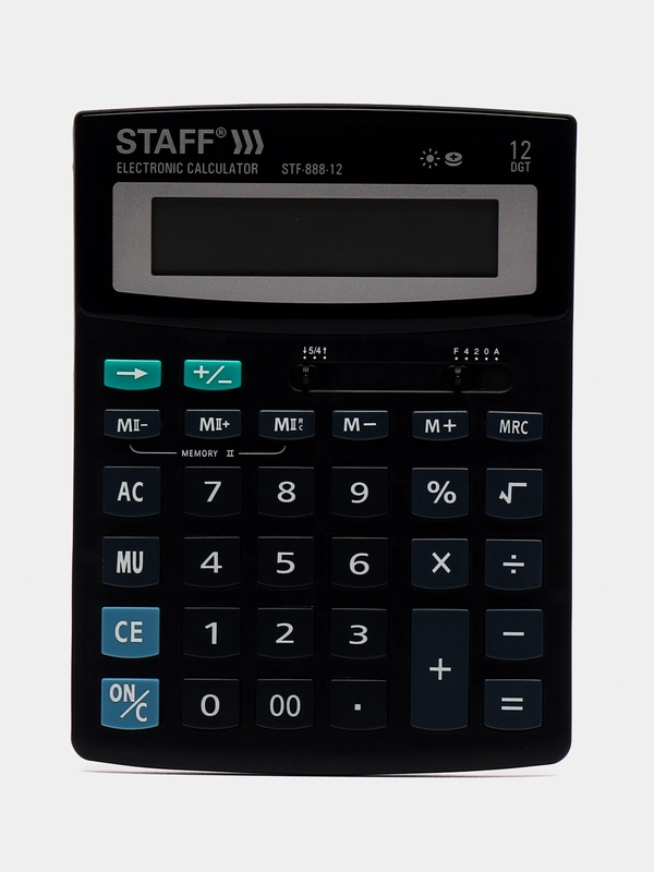 Калькулятор настольный электронный STAFF STF-888-12 (200х150мм), 250149