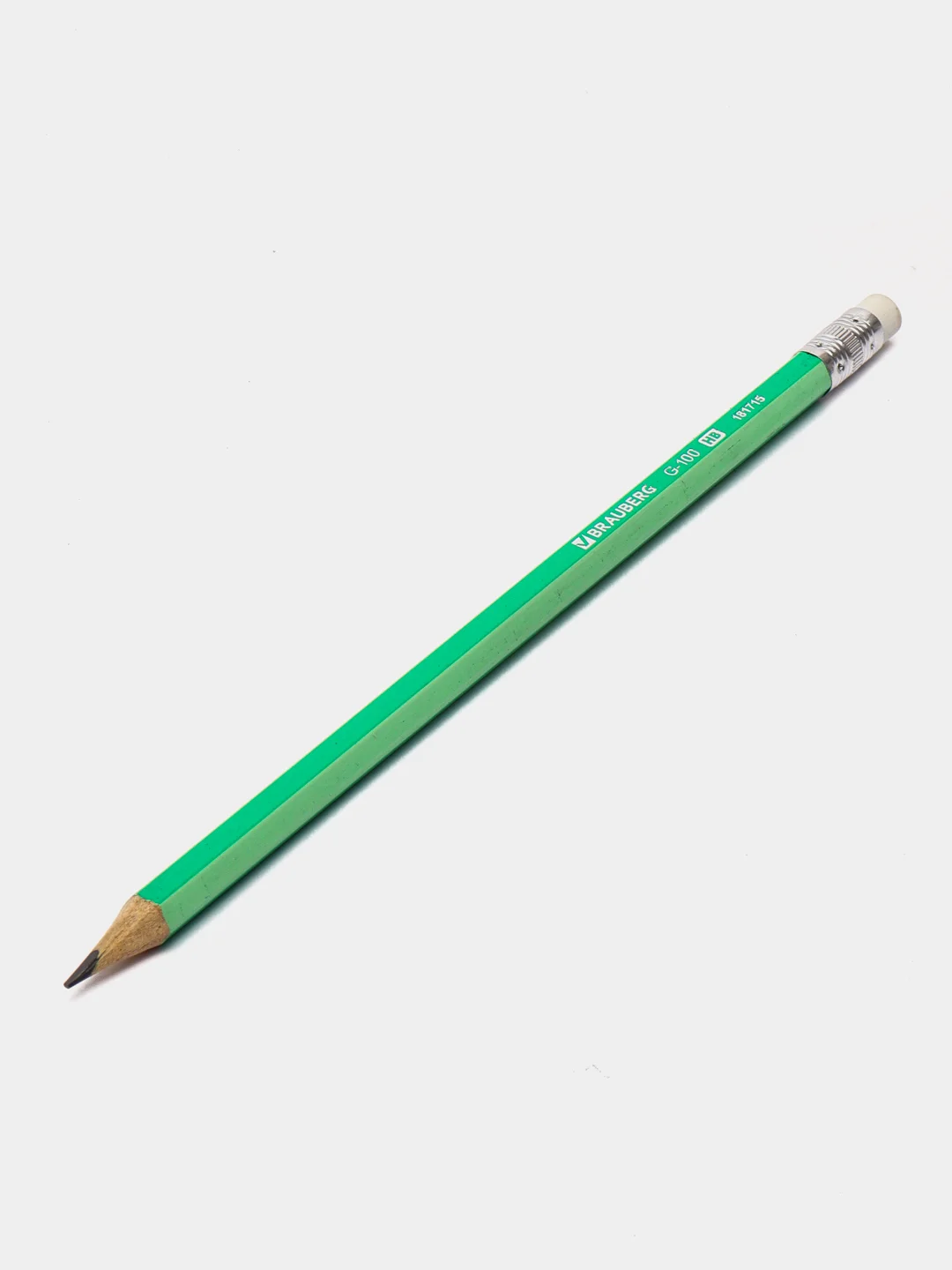 Карандаши простые чернографитные BRAUBERG "G-100" 4 шт., HB, с ластиком, 181715