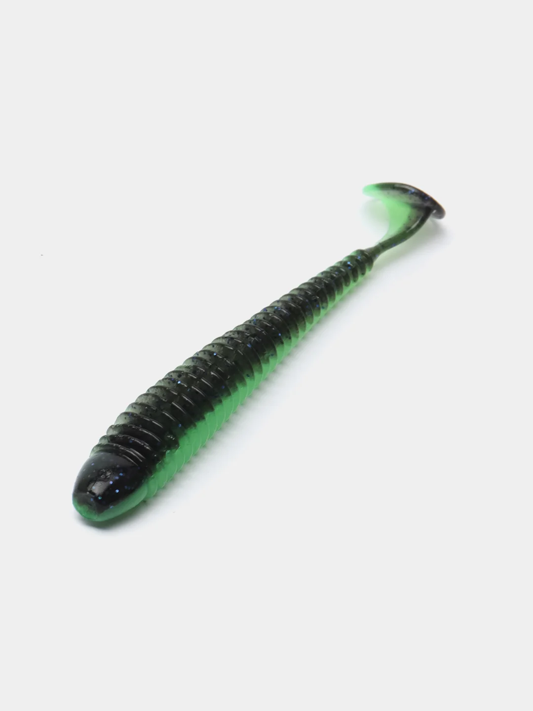 Зеленый виброхвост Lucky John Pro Series Spark Tail, силиконовый