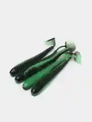 Зеленый виброхвост Lucky John Pro Series Spark Tail, силиконовый