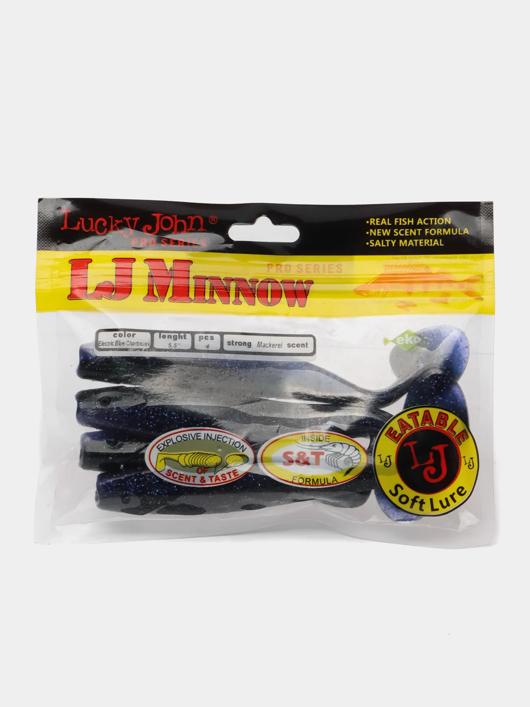 Синий силиконовая приманка-виброхвост Lucky John Pro Series Long Jonh