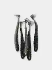 Серый виброхвост Lucky John Pro Series Spark Tail, силиконовый