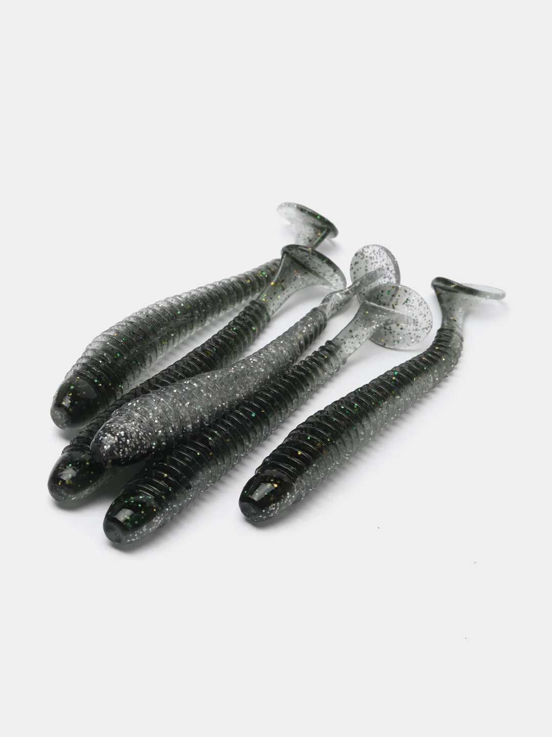 Серый виброхвост Lucky John Pro Series Spark Tail, силиконовый