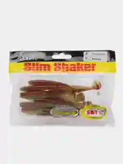 Зелёный хаки виброхвост Lucky John Slim Shaker, силиконовый