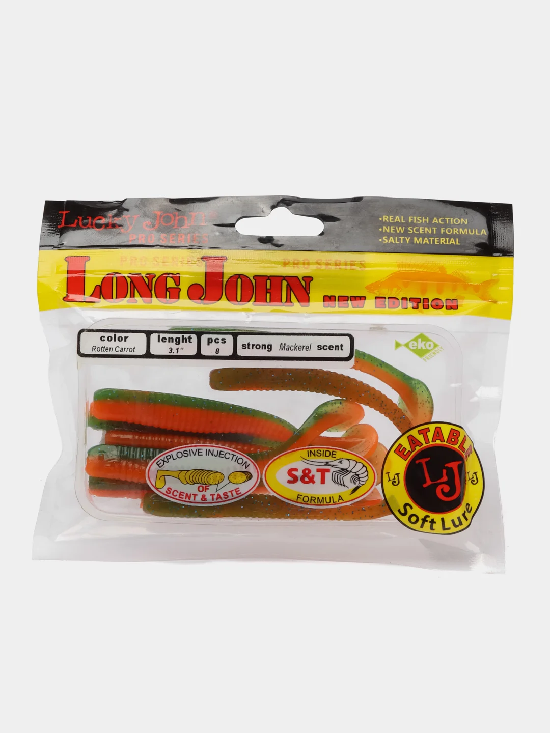 Светло-оранжевый силиконовая приманка-виброхвост Lucky John Pro Series Long Jonh