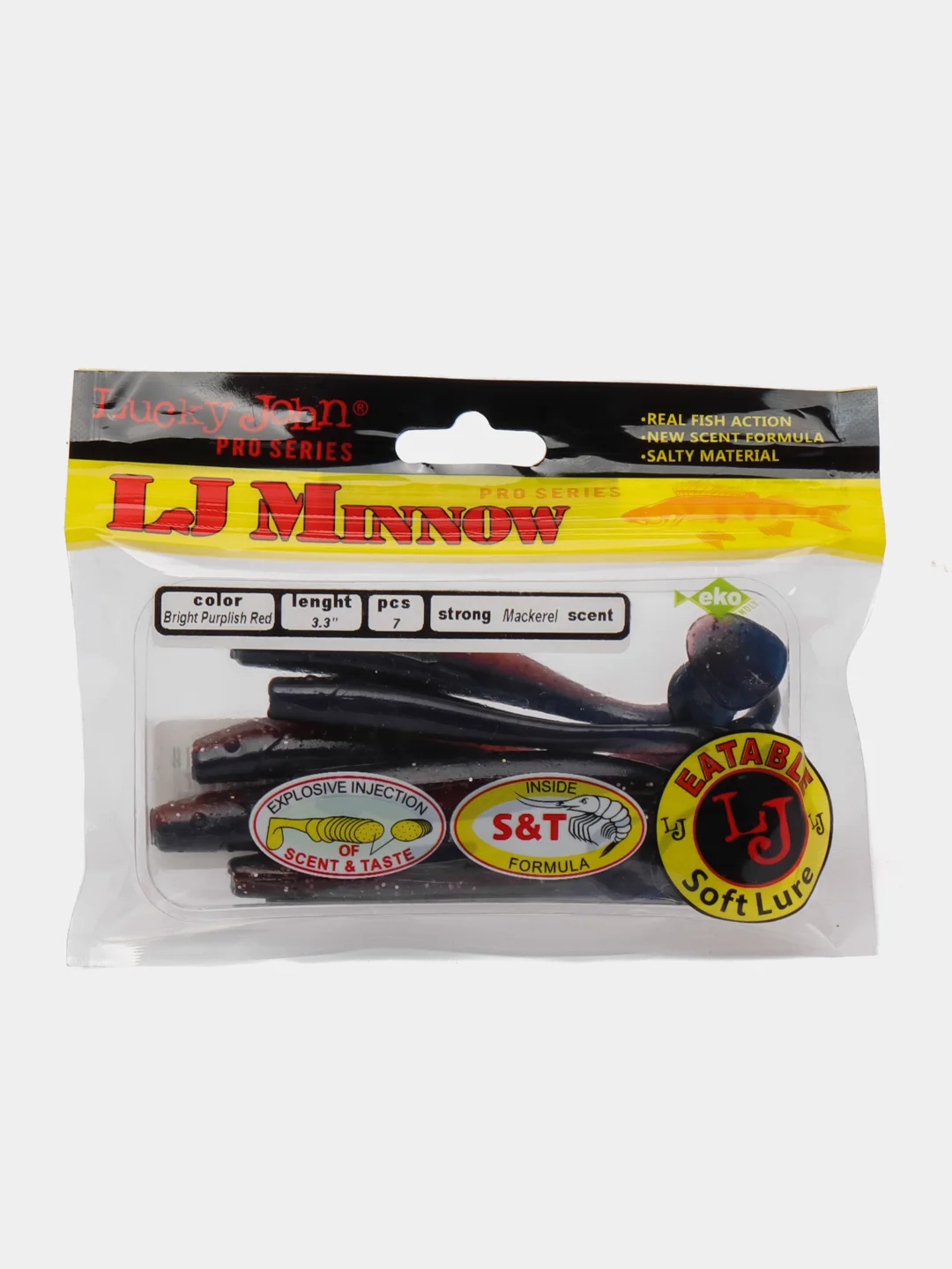 Индиго виброхвост Lucky John Pro Series LJ Minnow, силиконовый