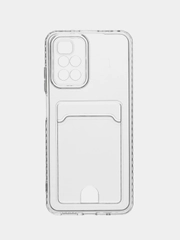 Чехол прозрачный, с карманом для карт Xiaomi Redmi 10 11 Lite 11T PRO NOTE 10A 9C 10C