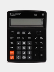 Калькулятор настольный электронный BRAUBERG EXTRA-16-BK (206x155мм), 16 разрядов, 250475