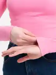 Розовый лонгслив женский, с длинным рукавом