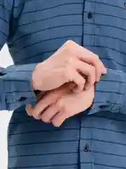 Синий мужская рубашка, с длинным рукавом, в клетку