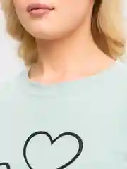Мятный футболка женская, с принтом "Сердце"