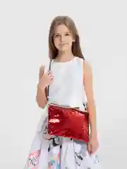 Золотой сумочка с пайетками через плечо, на молнии
