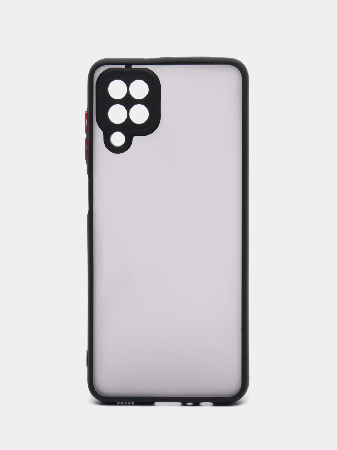 Угольный чехол на Samsung Galaxy (Галакси) A12, M12, пластиковый, матовый, с цветными кнопками
