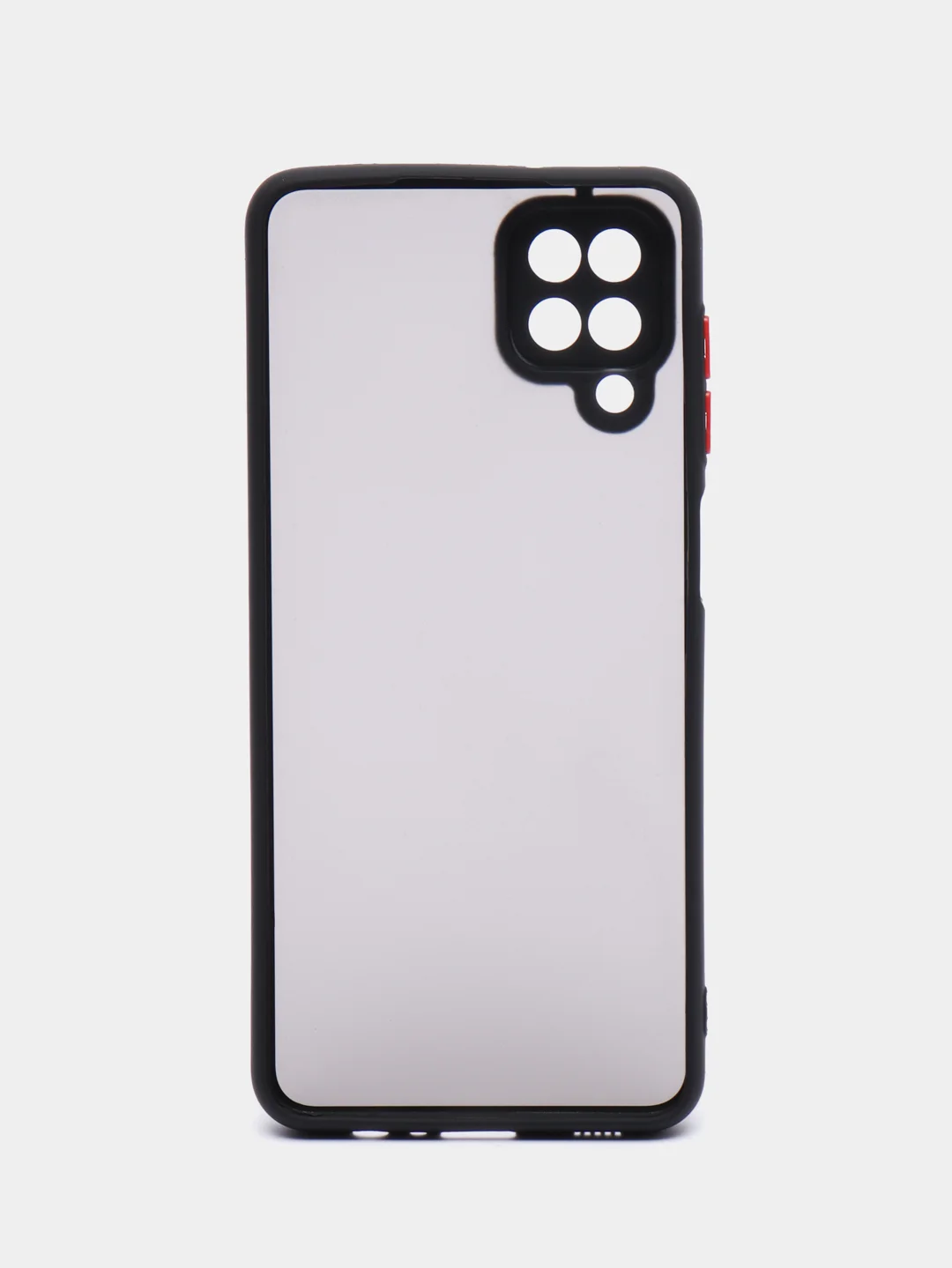 Угольный чехол на Samsung Galaxy (Галакси) A12, M12, пластиковый, матовый, с цветными кнопками