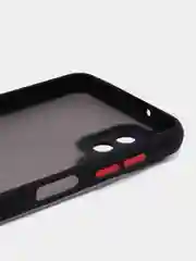 Угольный чехол на Samsung Galaxy (Галакси) A12, M12, пластиковый, матовый, с цветными кнопками