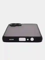 Угольный чехол на Samsung Galaxy (Галакси) A12, M12, пластиковый, матовый, с цветными кнопками