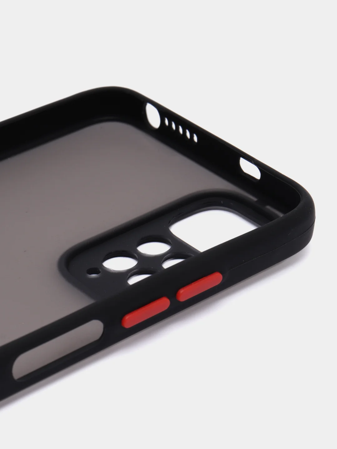 Угольный чехол пластиковый Xiaomi Redmi Note 11 4G, Redmi Note 11S, матовый, с цветными кнопками