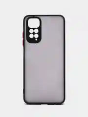 Угольный чехол пластиковый Xiaomi Redmi Note 11 4G, Redmi Note 11S, матовый, с цветными кнопками