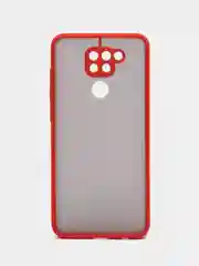 Алый чехол для Xiaomi Redmi Note 9, Редми Нот 9, матовый, силиконовый, с цветными кнопками