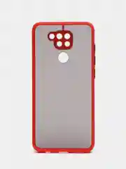 Алый чехол для Xiaomi Redmi Note 9, Редми Нот 9, матовый, силиконовый, с цветными кнопками