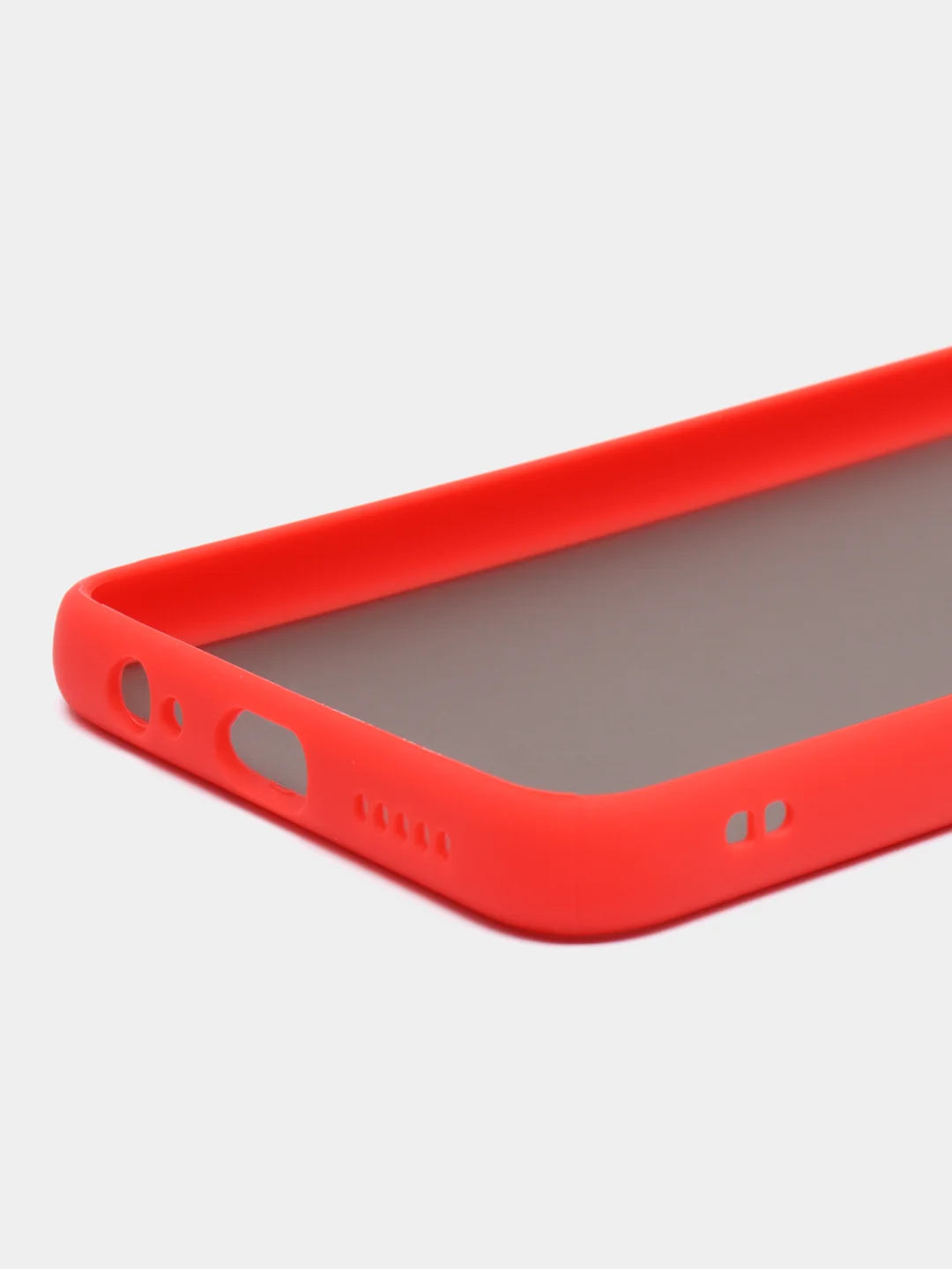 Алый чехол для Xiaomi Redmi Note 9, Редми Нот 9, матовый, силиконовый, с цветными кнопками