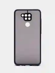 Синий чехол для Xiaomi Redmi Note 9, Редми Нот 9, матовый, силиконовый, с цветными кнопками