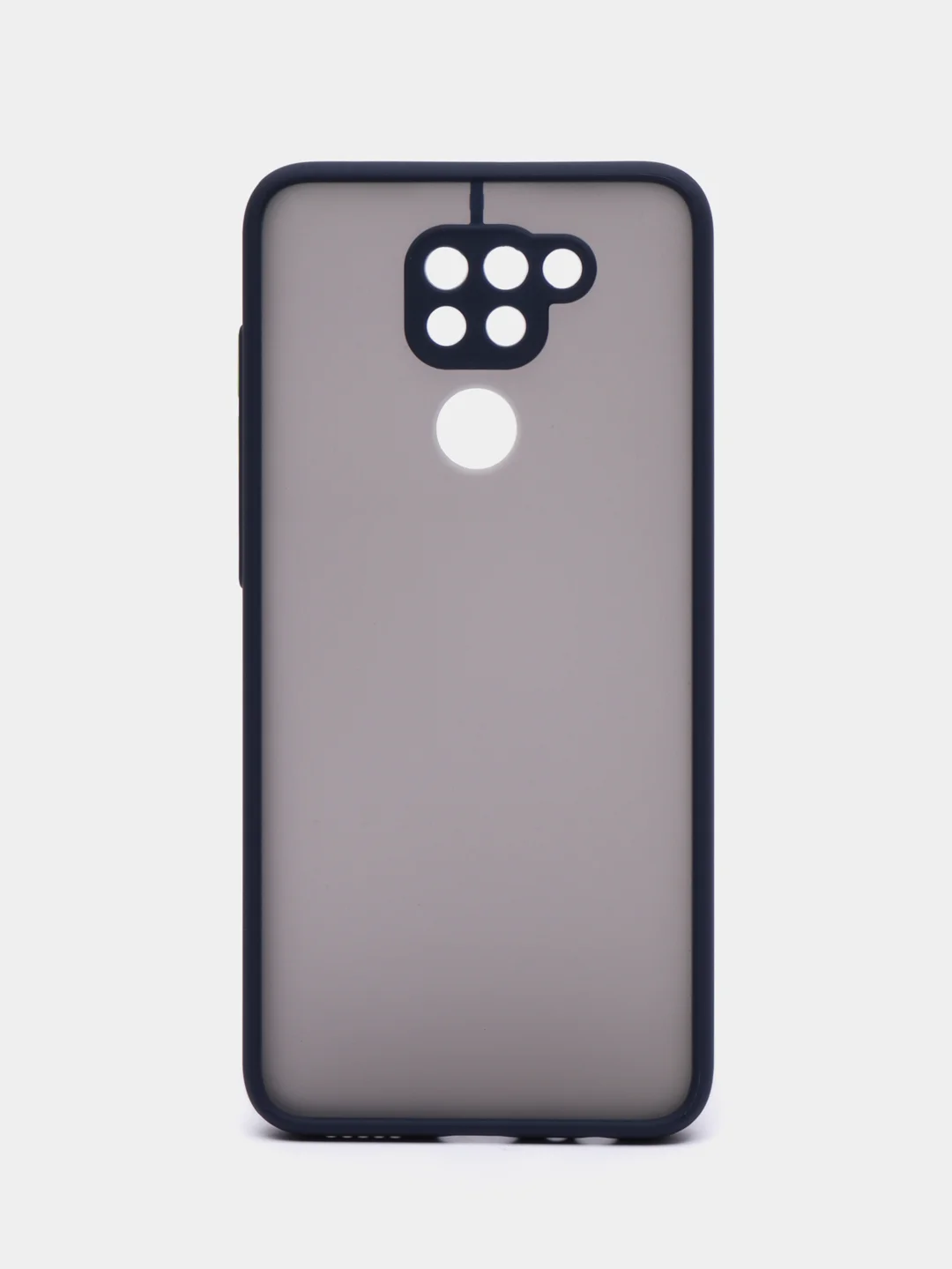 Синий чехол для Xiaomi Redmi Note 9, Редми Нот 9, матовый, силиконовый, с цветными кнопками