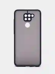 Синий чехол для Xiaomi Redmi Note 9, Редми Нот 9, матовый, силиконовый, с цветными кнопками
