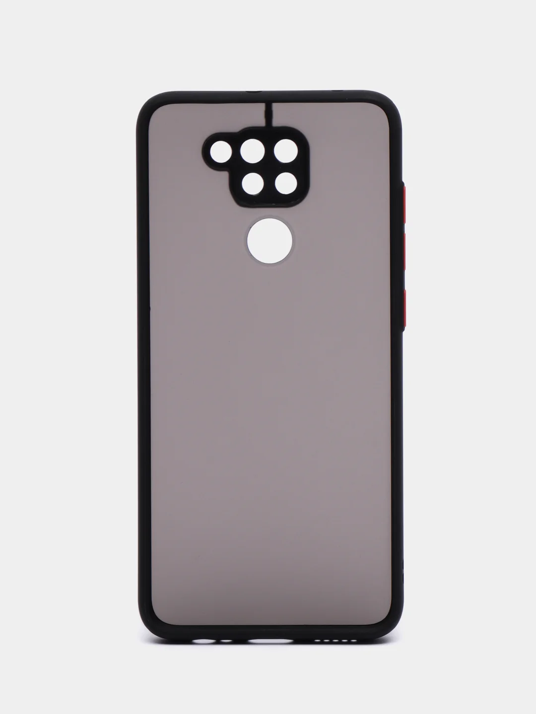 Черный чехол для Xiaomi Redmi Note 9, Редми Нот 9, матовый, силиконовый, с цветными кнопками