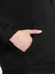 Черный худи женское с капюшоном базовое, толстовка с капюшоном