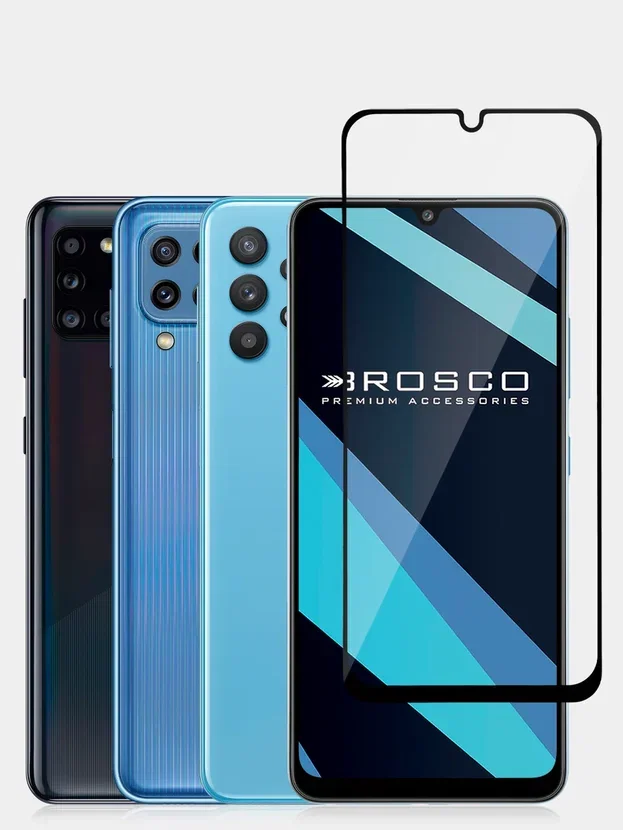 1-2шт стекло для Samsung Galaxy A32, A31, A22, M22, M32 защитное ROSCO олеофобное с рамкой