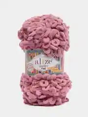 Коралловый пряжа Alize Puffy Fine, маленькие петельки, микрополиэстер, 100 г, 14 м