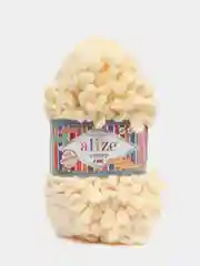 Кремовый пряжа Alize Puffy Fine, маленькие петельки, микрополиэстер, 100 г, 14 м