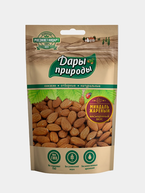 Ядра Орехов миндаль жареный "Дары природы" 150гр.