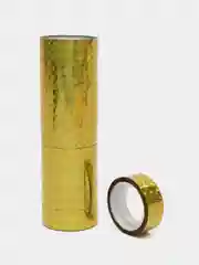 Лимонный цветной скотч, голографический, 10 мм х 3 м