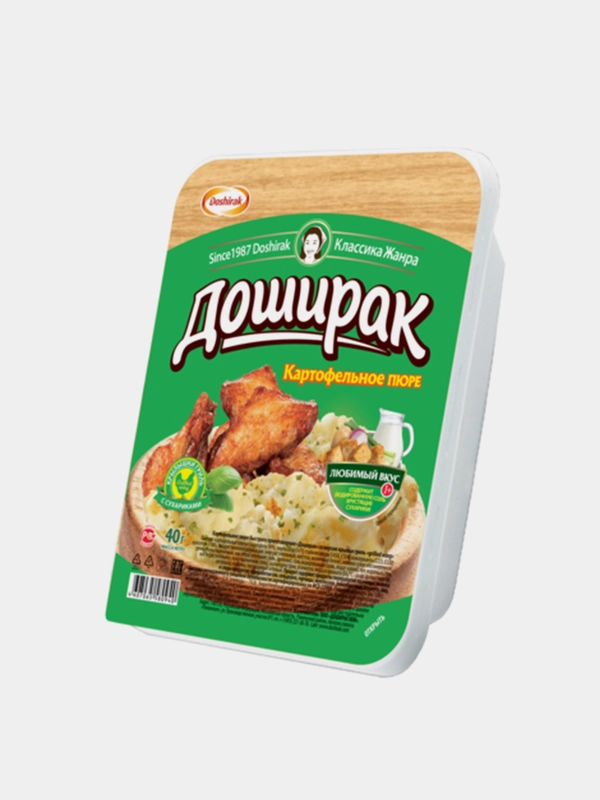 Картофельное пюре быстрого приготовления «Доширак» со вкусом крылья гриль 40 гр