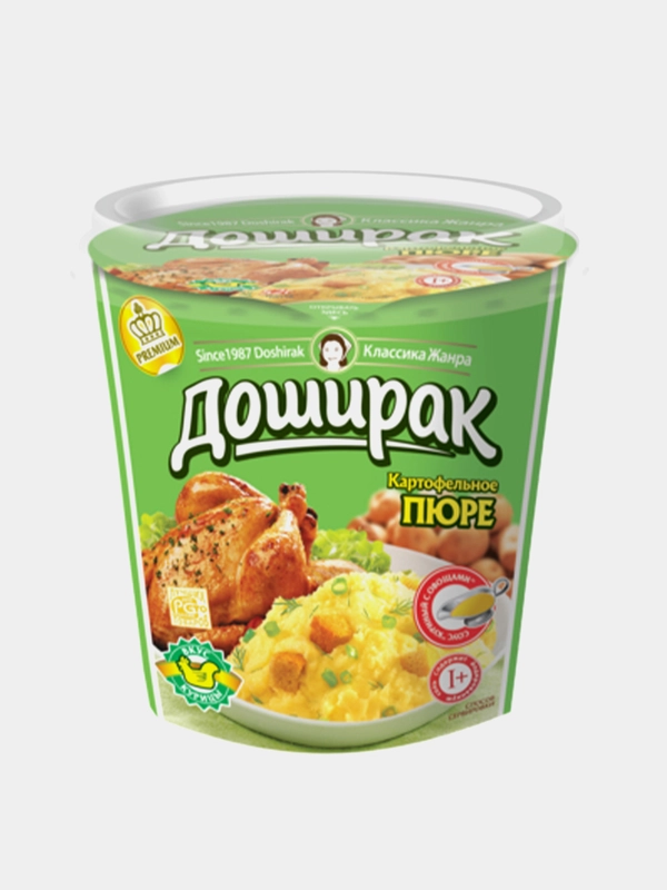 Пюре картофельное быстрого приготовления Доширак с соусом Куриный с овощами 52 гр