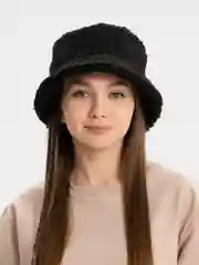 Черный панама меховая