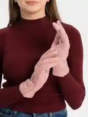 Пастельно-коралловый перчатки женские, демисезонные