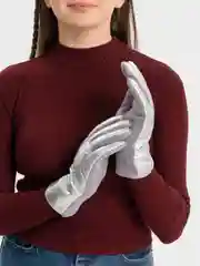 Серебряный перчатки женские, демисезонные
