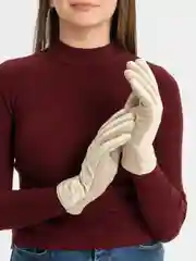 Бежевый перчатки женские, демисезонные