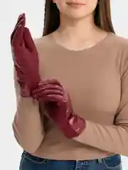 Алый перчатки женские, демисезонные