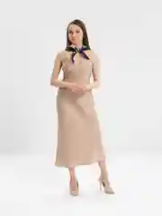 Синий женский шелковый платок, 70х70