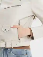Бежевый куртка кожаная Tiffan