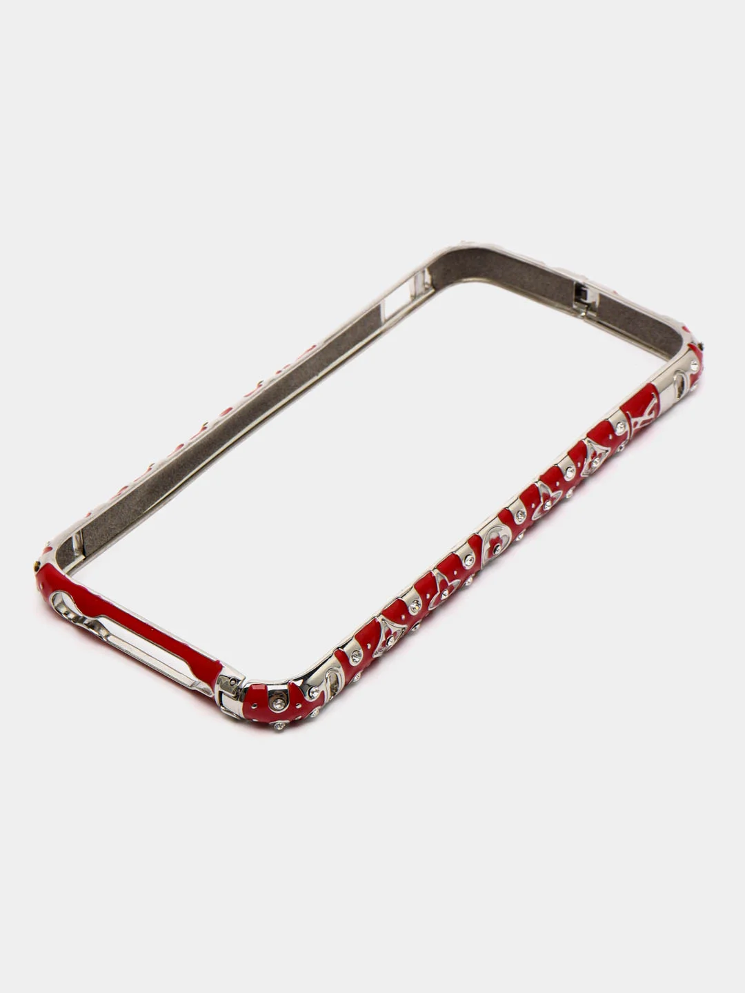 Алый бампер алюминиевый со стразами для iPhone 5, 5s