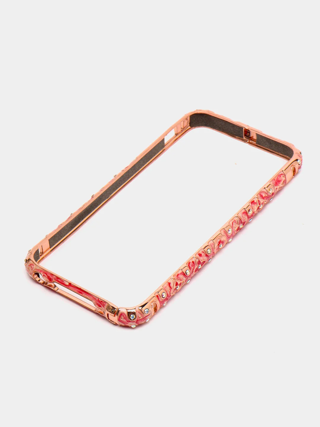 Коралловый меланж бампер алюминиевый со стразами для iPhone 5, 5s