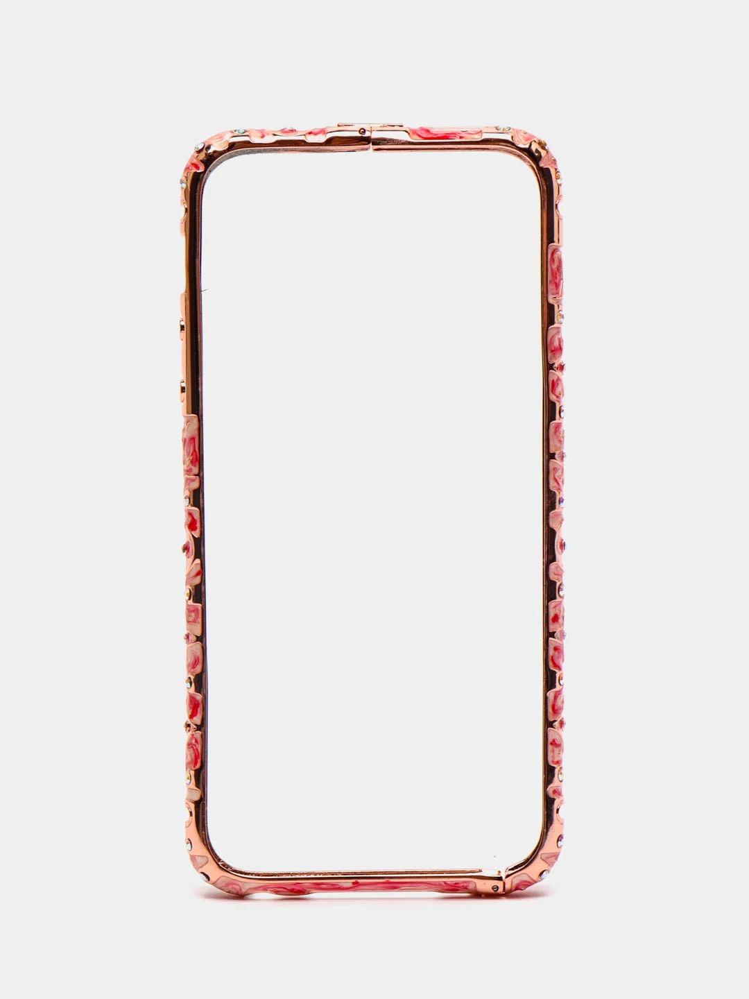 Коралловый меланж бампер алюминиевый со стразами для iPhone 5, 5s
