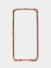 Розовый бампер алюминиевый со стразами для iPhone 5, 5s